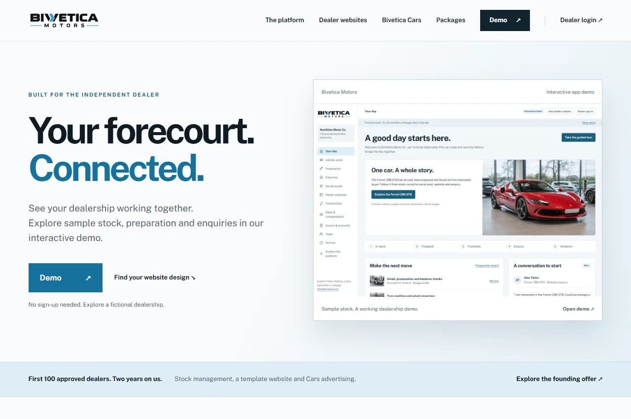 Bivetica Motors live website